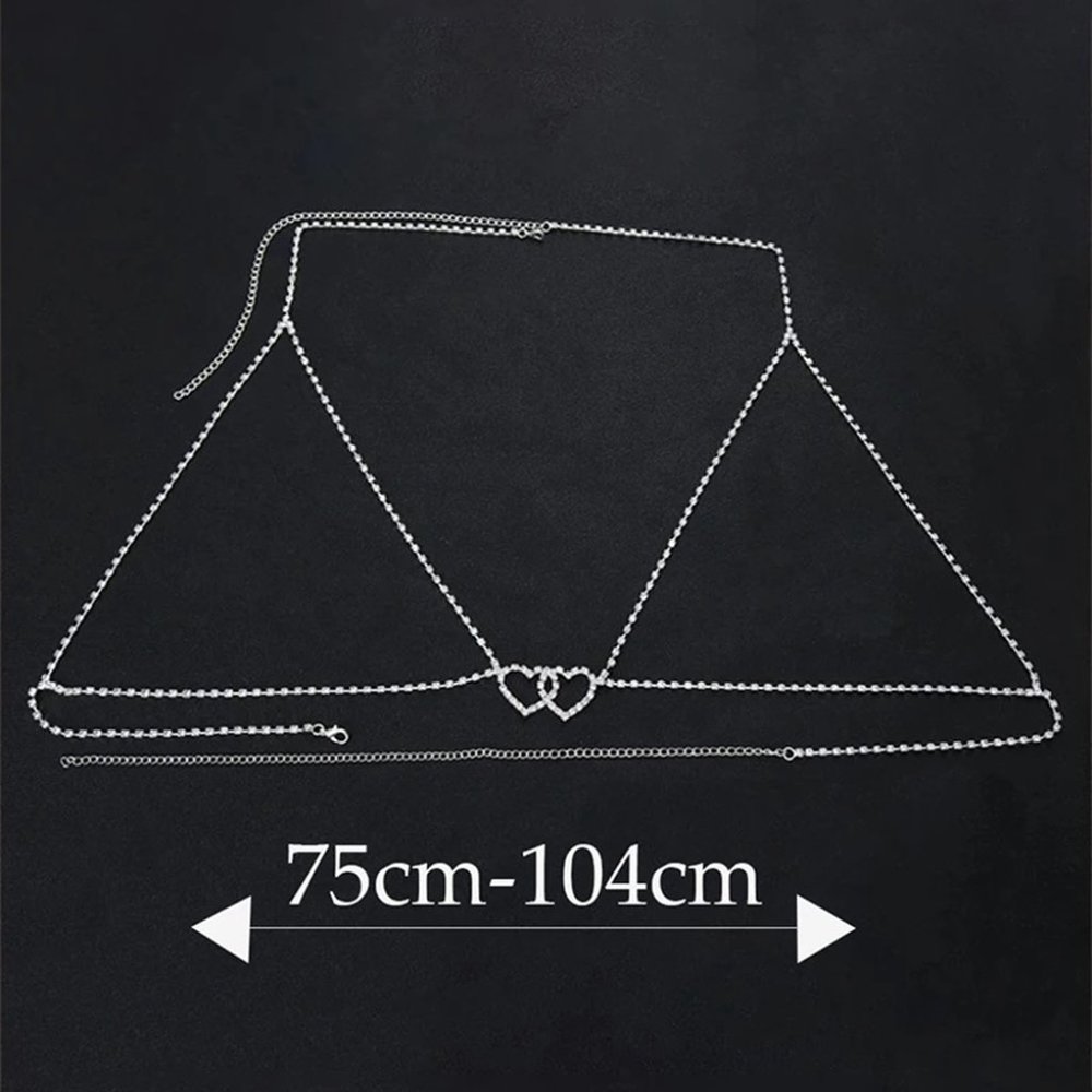 Heart Rhinestone Body Chain - Picture 2 of 3